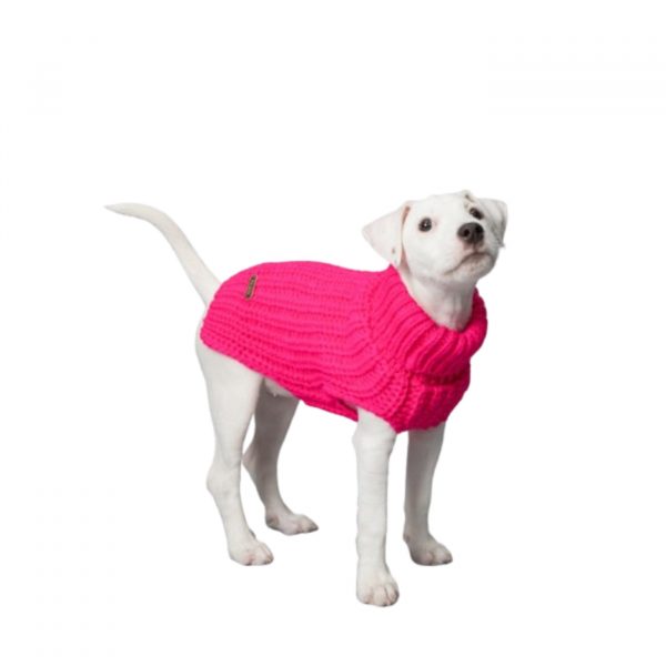 Paikka Pullover A Maglia Realizzato a Mano per Cani Rosa Acceso