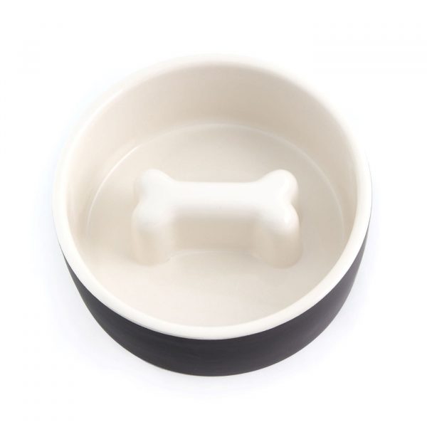 Paikka Ciotola Slow Feed in Ceramica Nera L Ø 20 cm per Cani