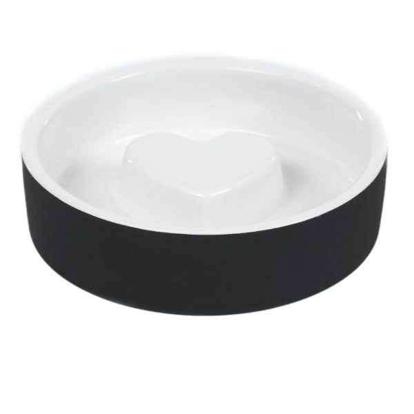 Paikka Ciotola Slow Feed in Ceramica Nera XS Ø 13 cm per Cani di Piccola Taglia