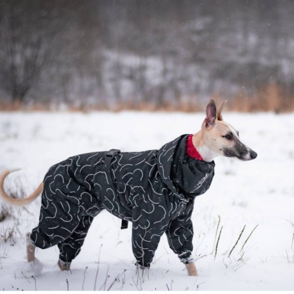 Paikka Giacca Invernale Lunga ad Alta Visibilità per Cani Nero