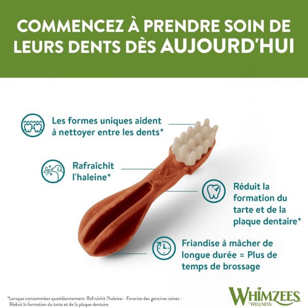 Whimzees Snack Dentale Naturale Spazzolino per Cani Toothbrush