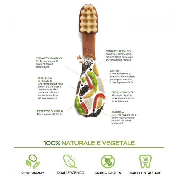 whimzees snack dentale naturale spazzolino per cani toothbrush