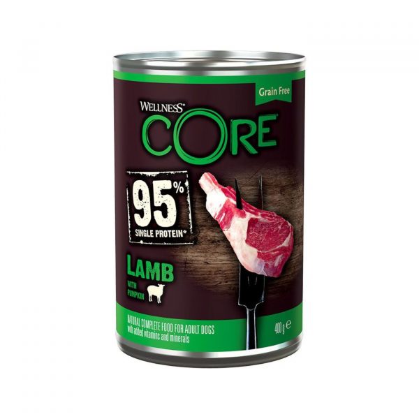 Wellness Core Alimento Umido Completo per Cani Can95% Agnello con Zucca 400 g