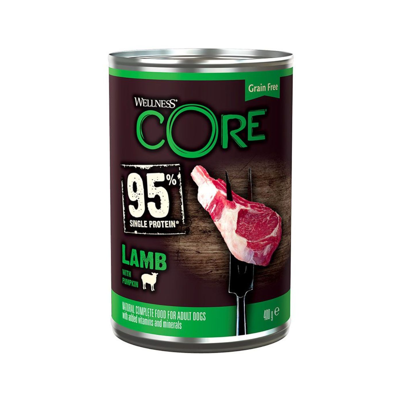 Wellness Core Alimento Umido Completo per Cani Can95% Agnello con Zucca 400 g