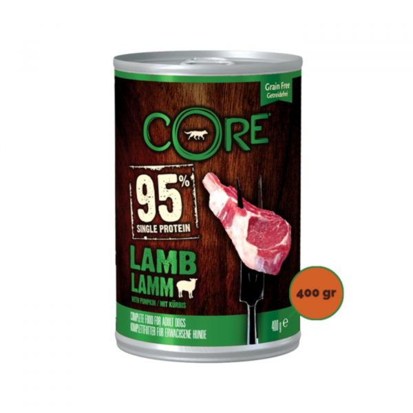 Wellness Core Alimento Umido Completo per Cani Can95% Agnello con Zucca 400 g