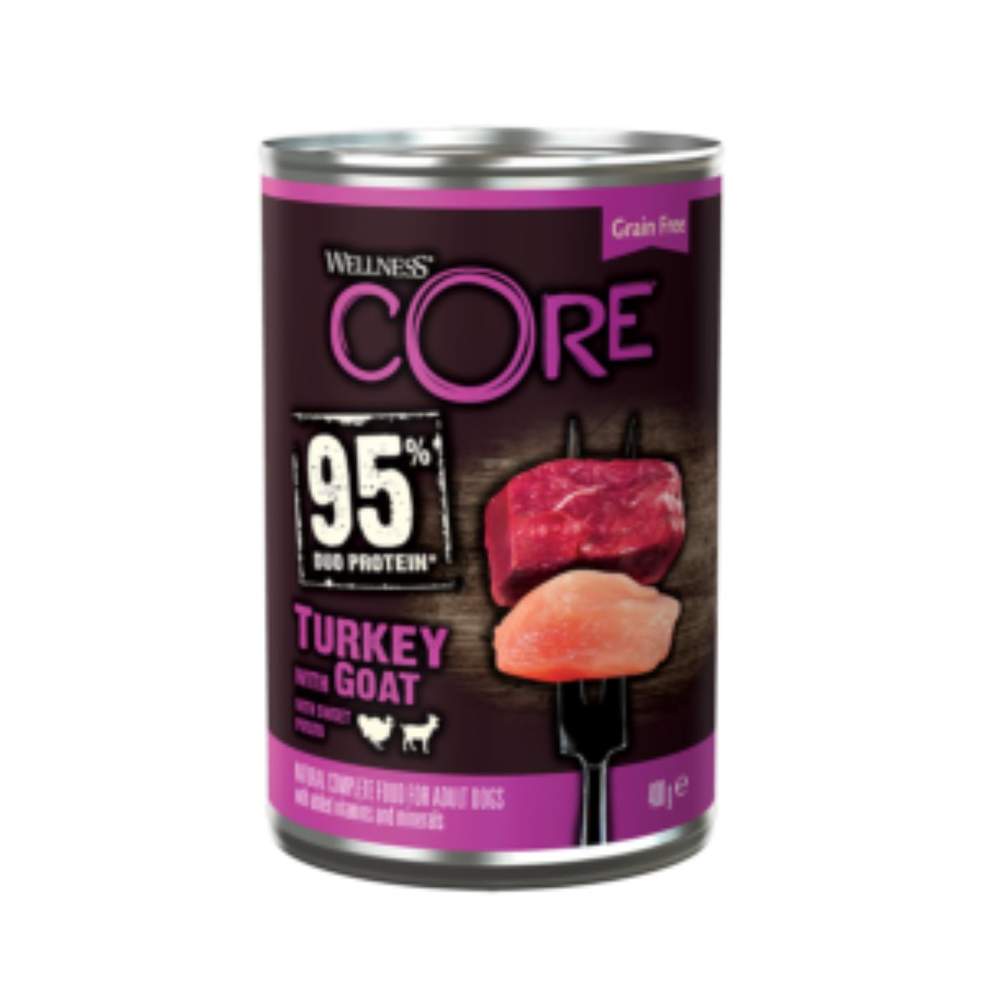 Wellness Core Alimento Umido Completo per Cani Can95% Tacchino Capra con Patate Dolci 400 g