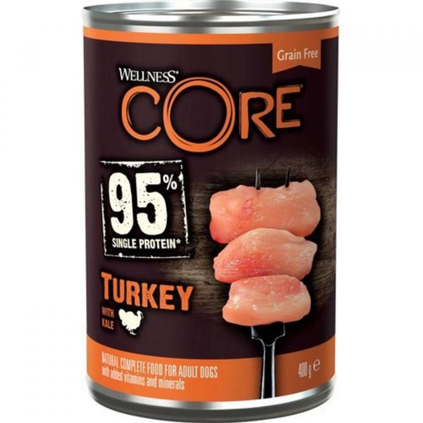 Wellness Core Alimento Umido Completo per Cani Can95% Tacchino con Verza 400 g