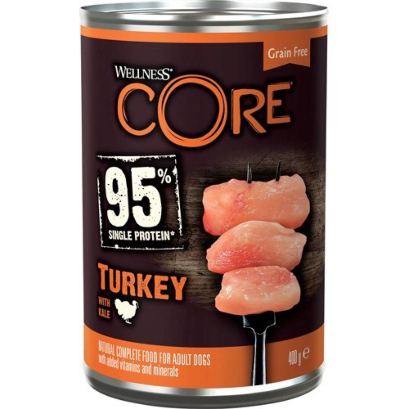 Wellness Core Alimento Umido Completo per Cani Can95% Tacchino con Verza 400 g