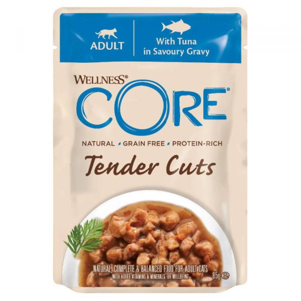 Wellness Core Bocconcini in Salsa per Gatti Tender Cuts Pollo e Tonno 85 g