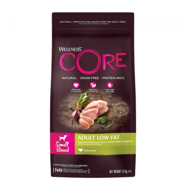 Wellness Core Small Breed Adult Low Fat Tacchino per Cani Adulti di Piccola Taglia 1,5 Kg