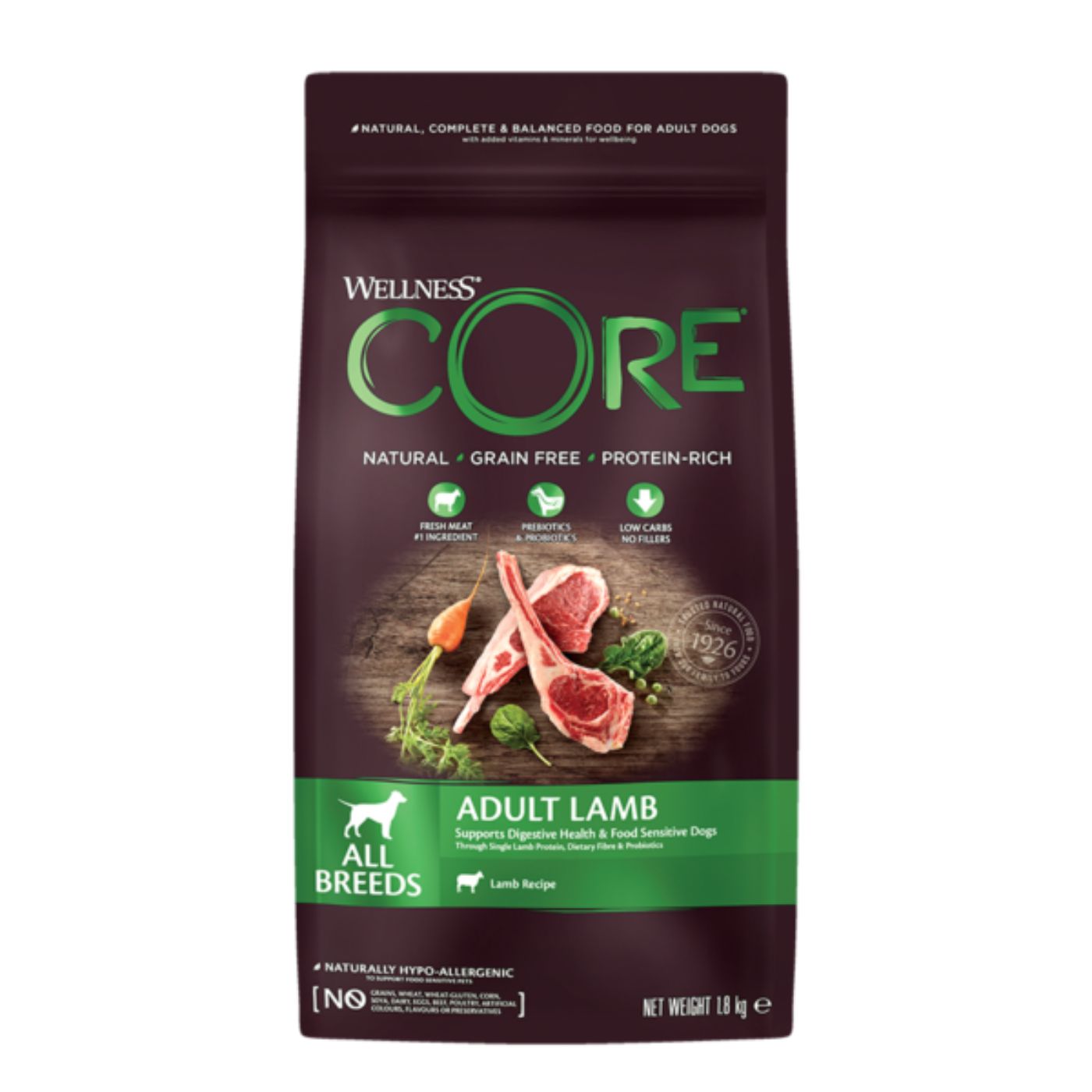 Wellness Core All Breeds Adult Lamb Monoproteico Agnello per Cani Adulti