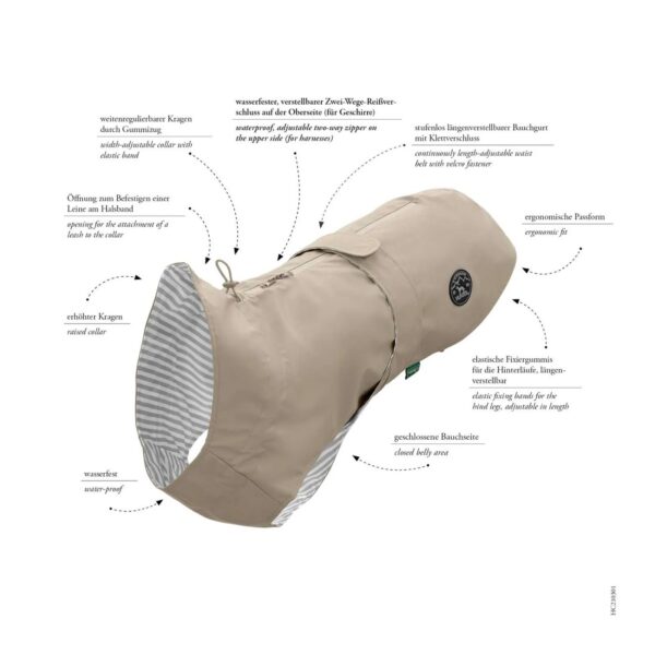 Hunter Impermeabile per Cani Milford Beige Taupe