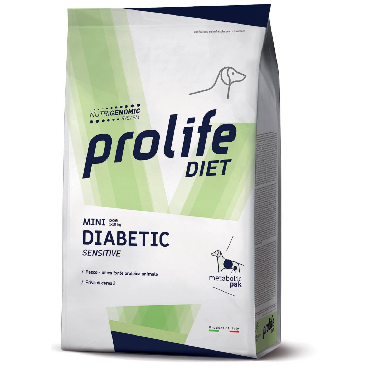 Prolife® Diet Dog Diabetic Sensitive Mini per Cani di Piccola Taglia 1,5 Kg