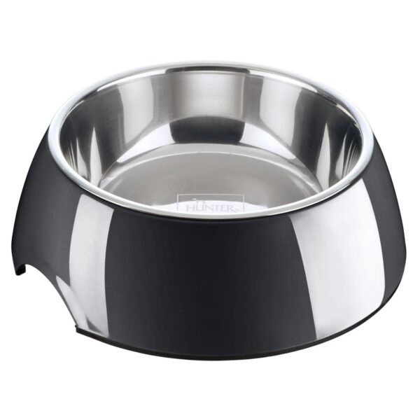 Hunter Ciotola per Cani in Melamina Nera Ø 27 cm h 9 cm 1400 ml
