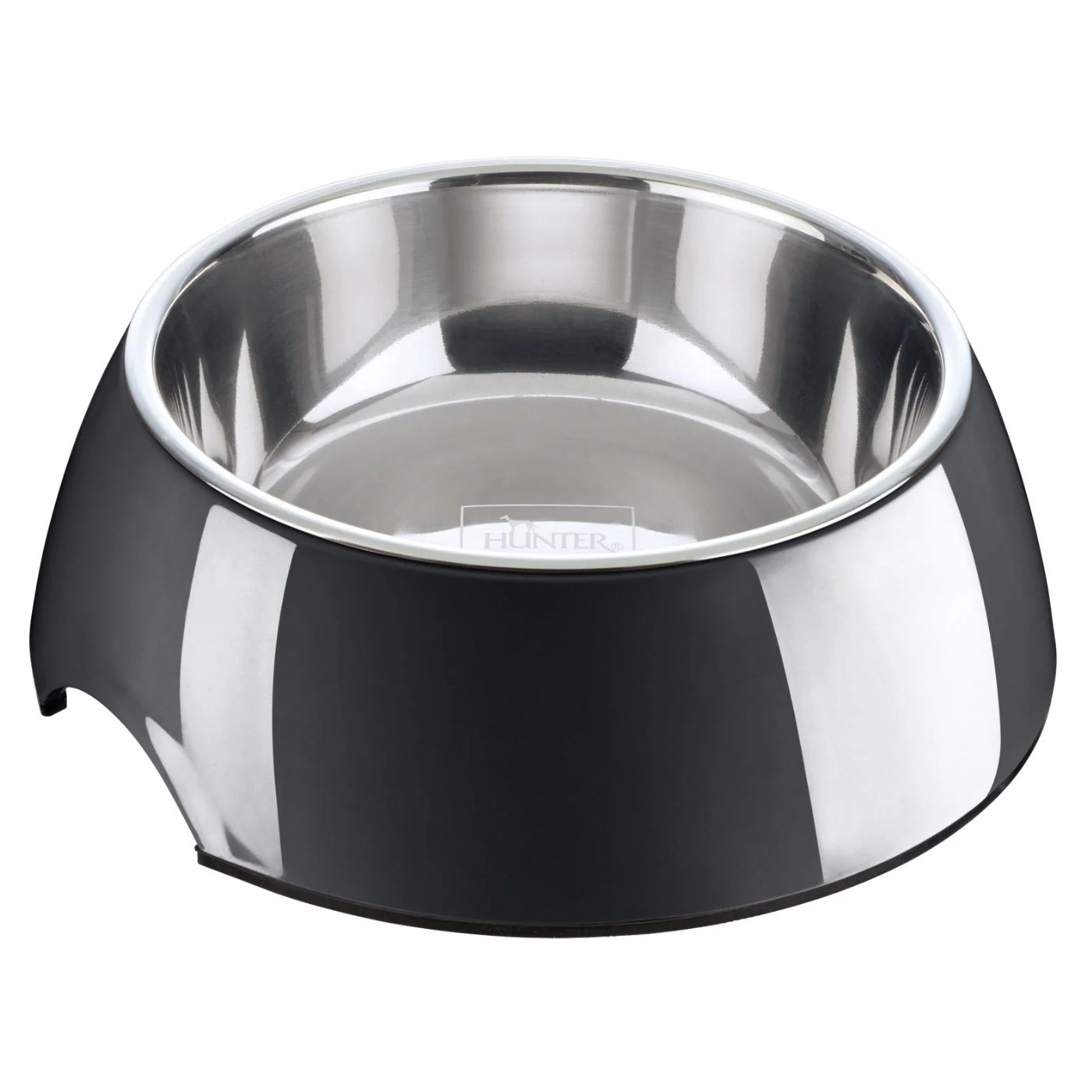 Hunter Ciotola per Cani in Melamina Nera Ø 27 cm h 9 cm 1400 ml