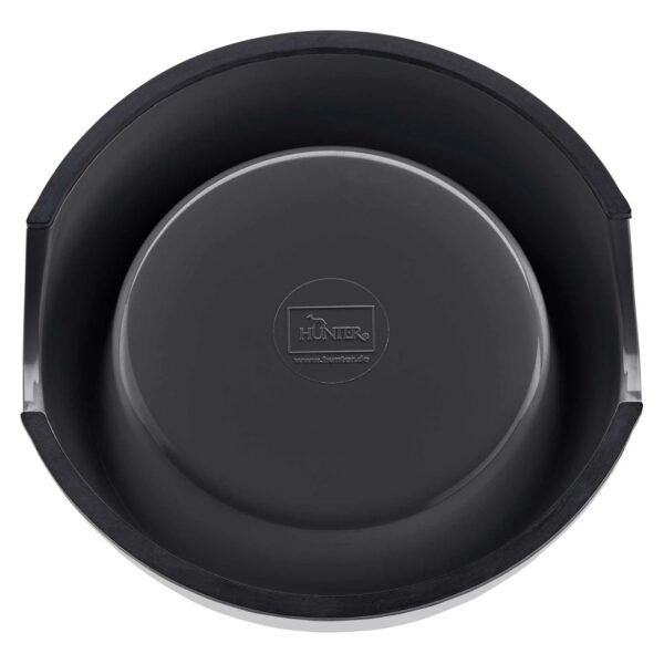Hunter Ciotola per Cani in Melamina Nera Ø 27 cm h 9 cm 1400 ml - Fondo Profilo Antiscivolo