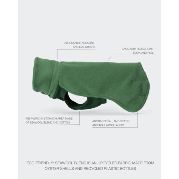 Paikka Maglia per Cani Ecologica in Seawool Verde