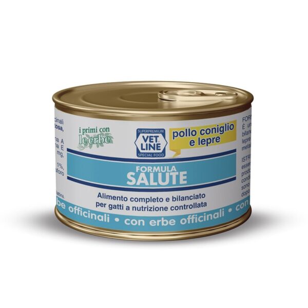 vet line umido forma salute pollo coniglio e lepre per gatti 85g vetline