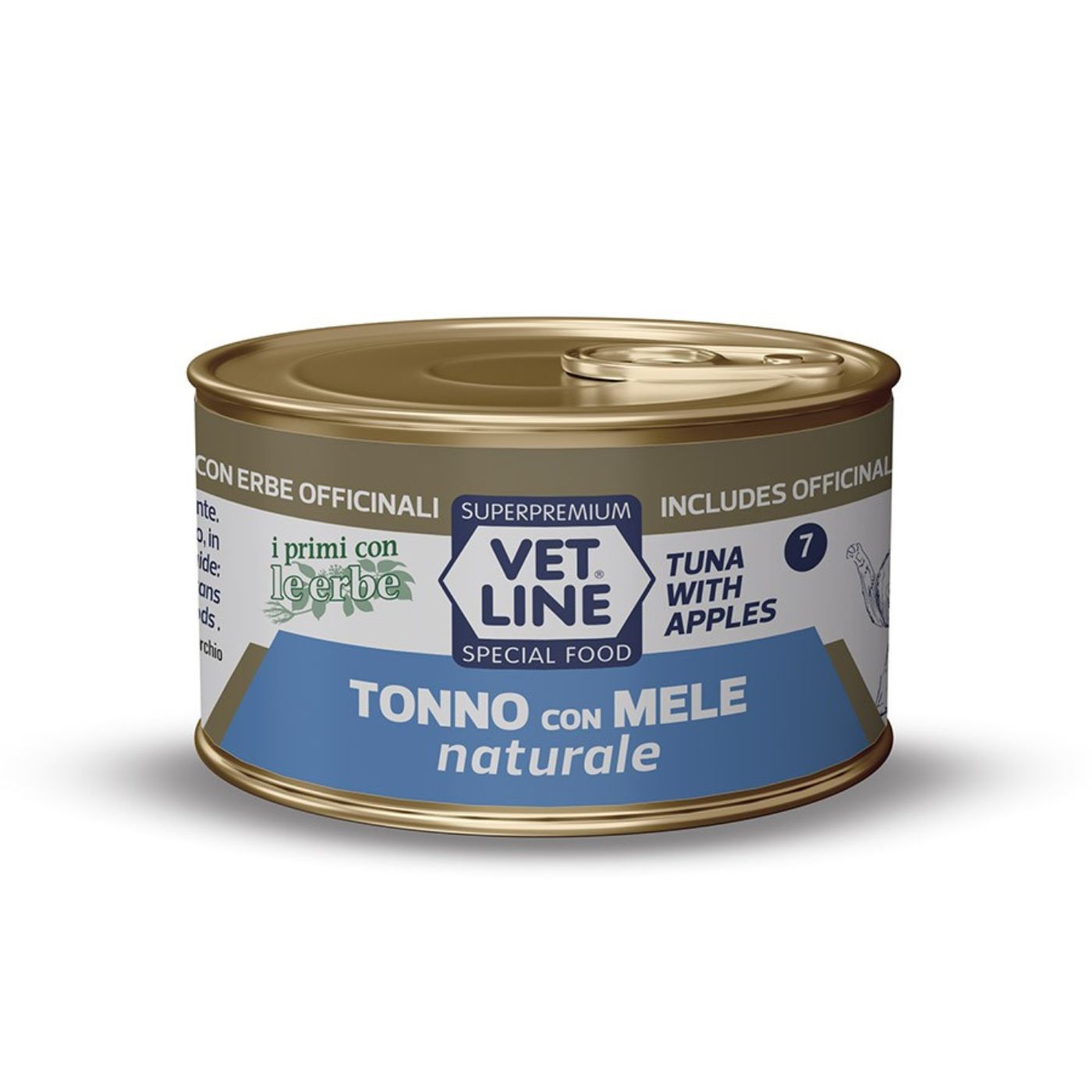vet line umido naturale tonno e mele per gatti vetline 70 g