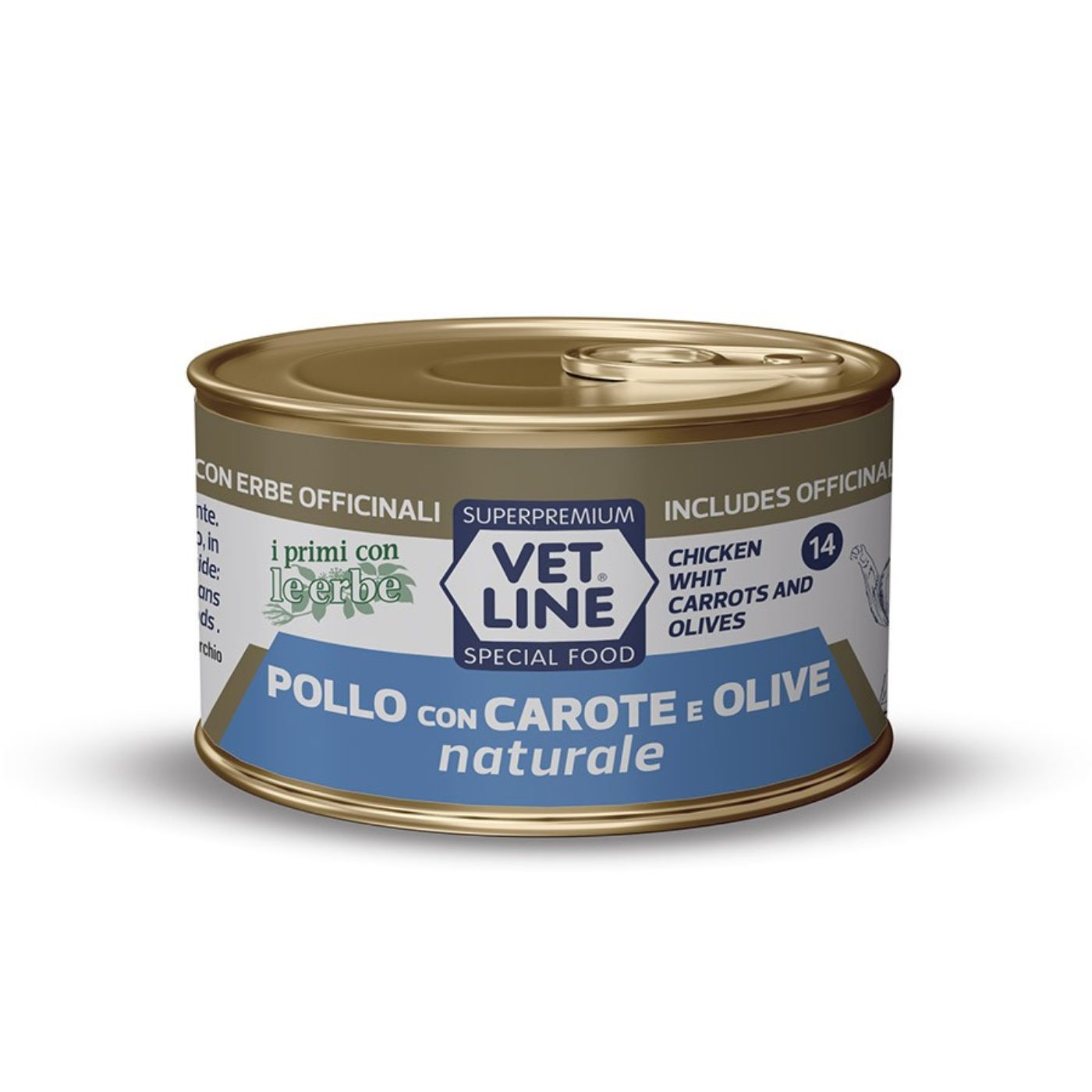 vet line umido naturale pollo carote e olive per gatti vetline 70 g