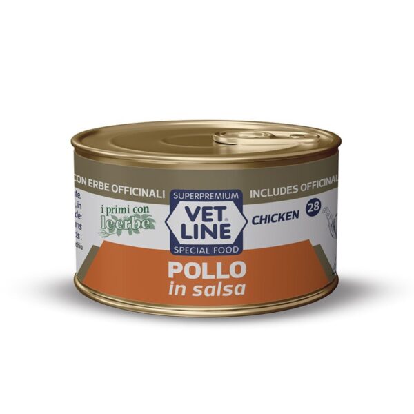 vet line umido pollo in salsa per gatti vetline 70 g