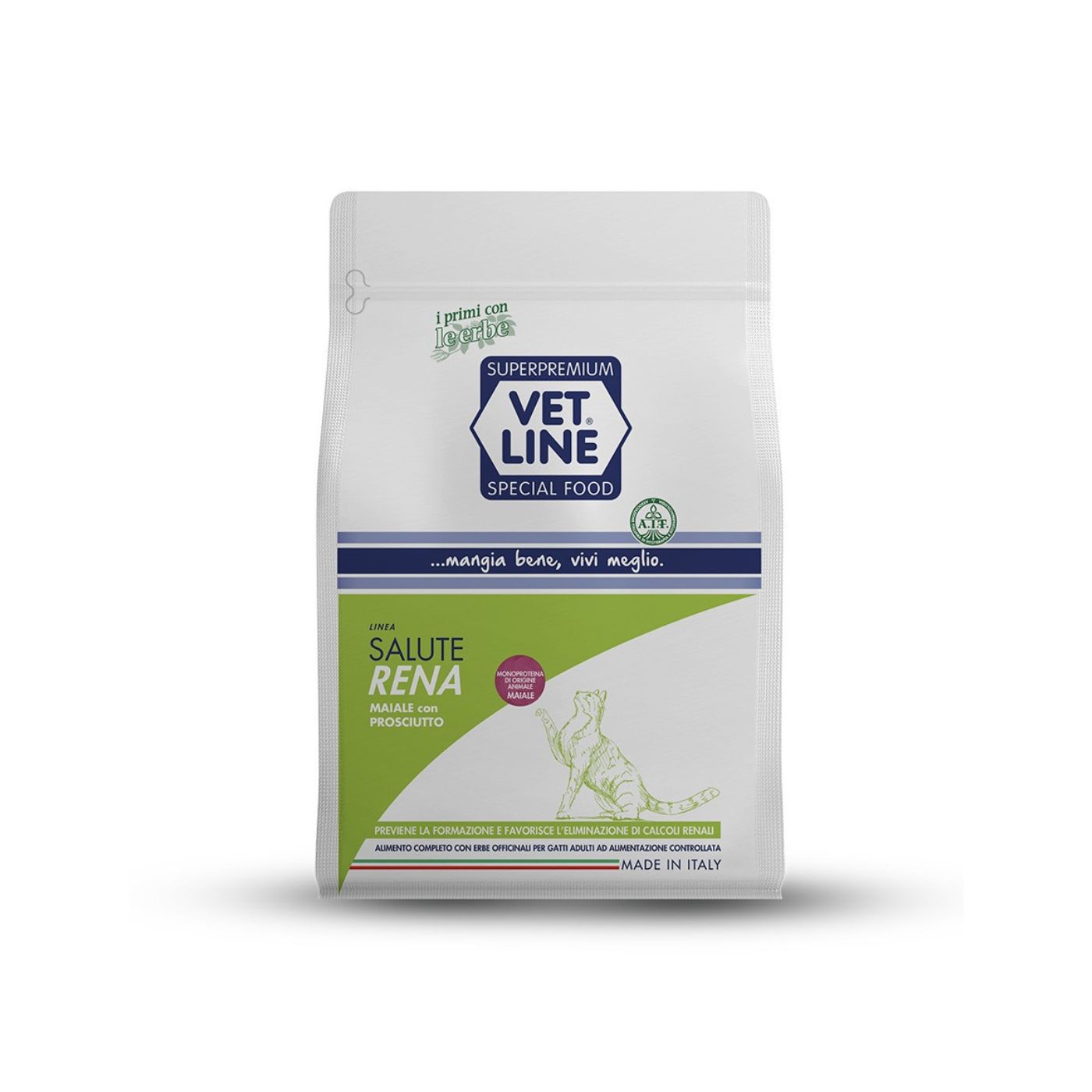 vet line linea salute rena maiale con prosciutto per gatti adulti vetline