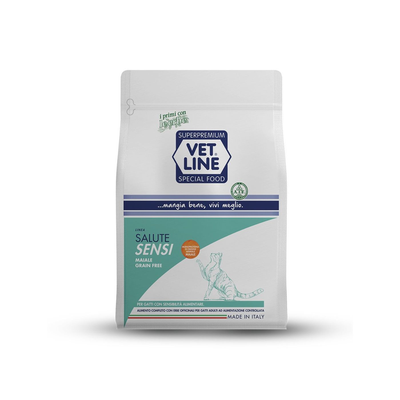 vet line salute sensi monoproteico maiale grain free per gatti adulti vetline