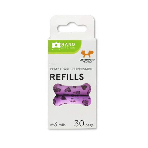 United Pets Sacchettini Igienici Biodegradabili per Bon Ton Nano 3 Rotoli Rosa