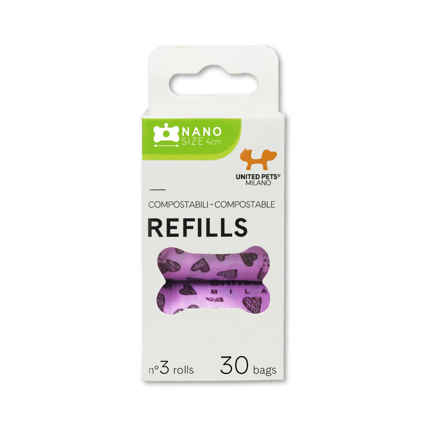 United Pets Sacchettini Igienici Biodegradabili per Bon Ton Nano 3 Rotoli Rosa
