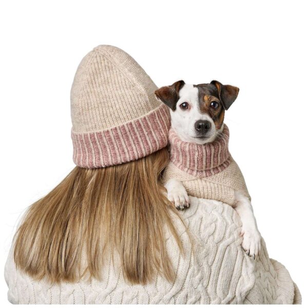 Hunter Maglioncino Pullover per Cani Odense con Cappello Crema Rosa