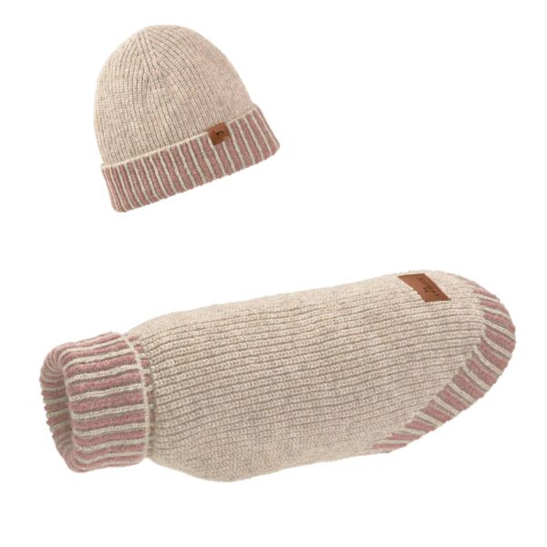 hunter maglioncino pullover per cani odense con cappello crema rosa