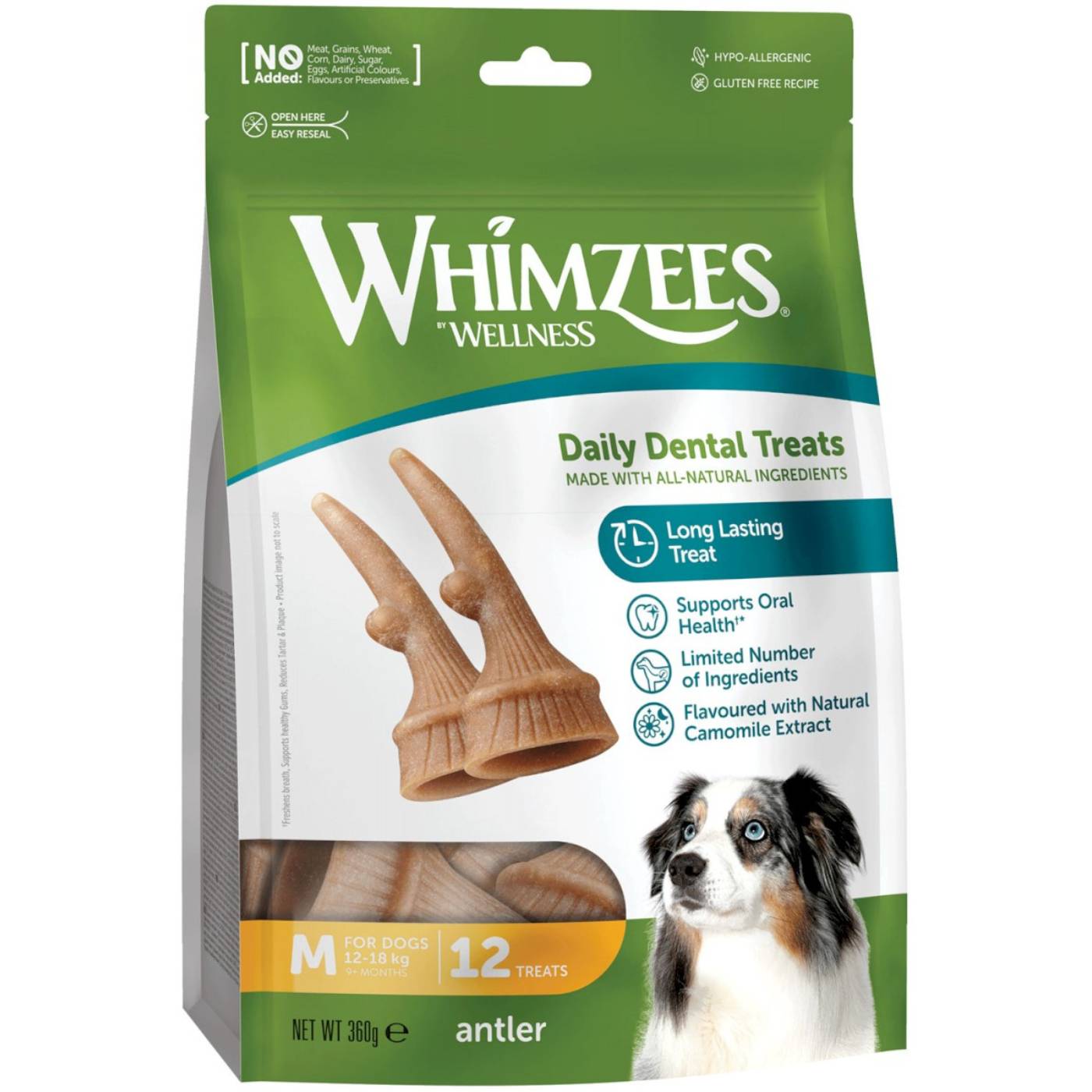 Whimzees Snack Dentale Naturale Corno per Cani Antler