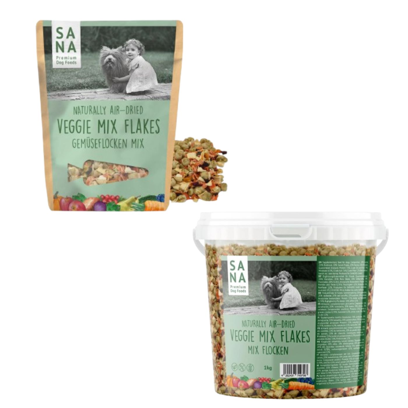 Sanadog Mix di Fiocchi di Verdure per Cani