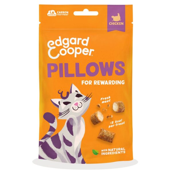 Edgard&Cooper Snack per Gatti Pillows Fagottini Ripieni al Pollo 60 g.