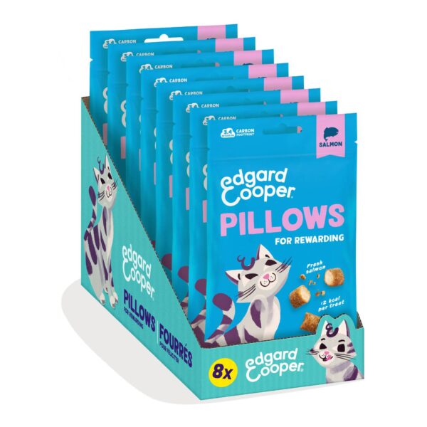 Edgard&Cooper Snack per Gatti Pillows Fagottini Ripieni al Salmone 60 g.