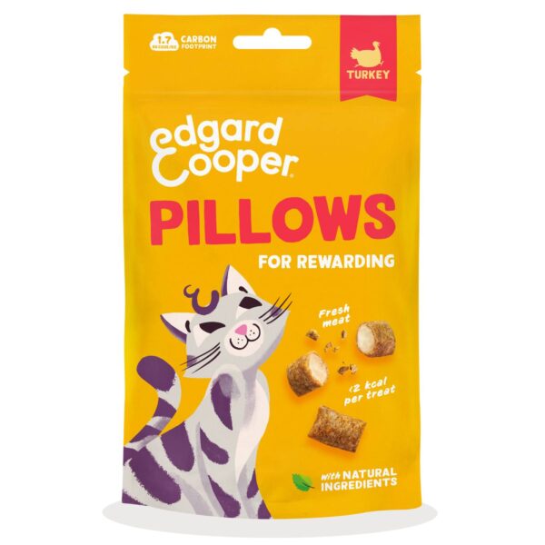 Edgard&Cooper Snack per Gatti Pillows Fagottini Ripieni al Tacchino 60 g.