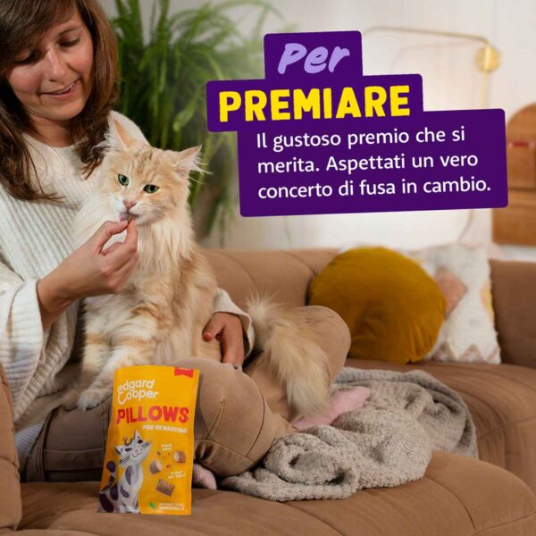 Edgard&Cooper Snack per Gatti Pillows Fagottini Ripieni al Tacchino 60 g.