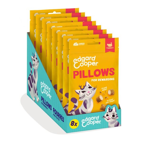 Edgard&Cooper Snack per Gatti Pillows Fagottini Ripieni al Tacchino 60 g.