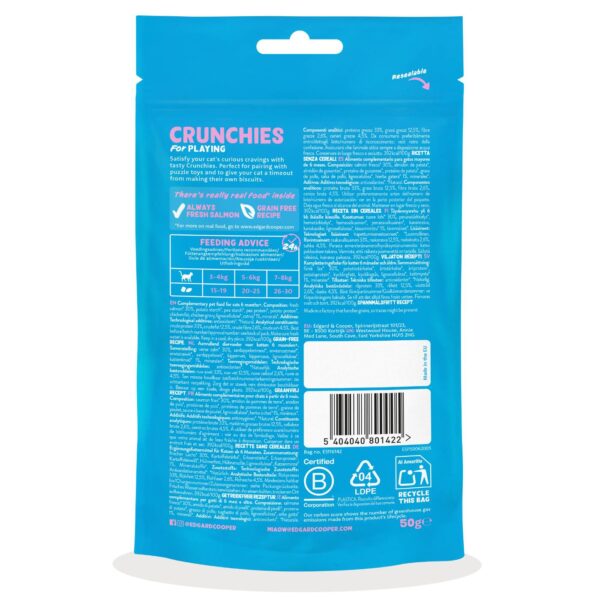 Edgard&Cooper Biscottini per Gatti Crunchies al Salmone 50 g.