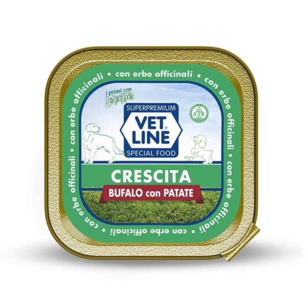 vet line umido crescita bufalo e patate per cuccioli vetline