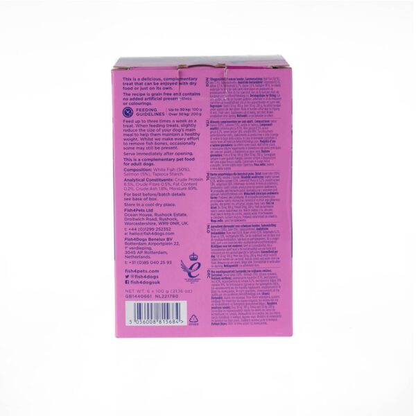 Fish4Dogs Finest Umido per Cani Fiocchi di Pesce Bianco e Salmone 100 g