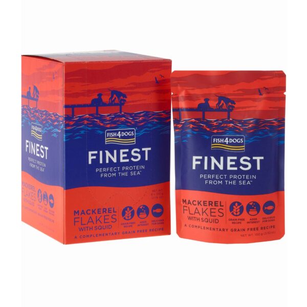 Fish4Dogs Finest Umido per Cani Fiocchi di Sgombro e Calamari 100 g