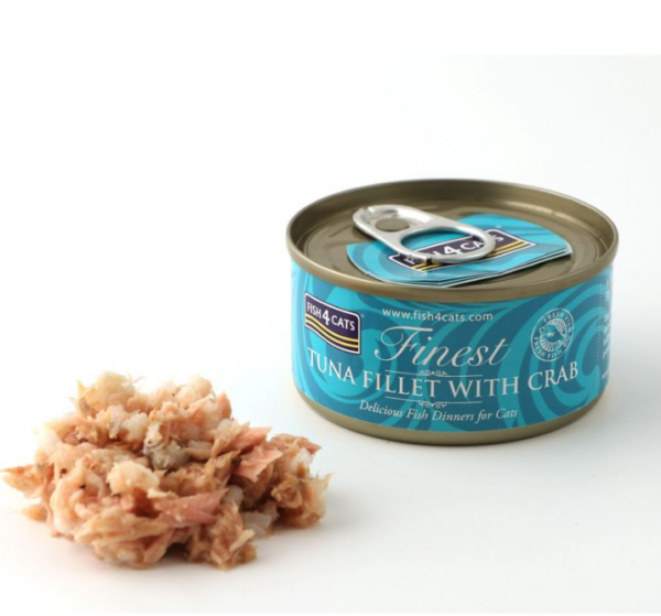 1 x 70 g Fish4Cats Finest Filetti di Tonno con Granchio per Gatti