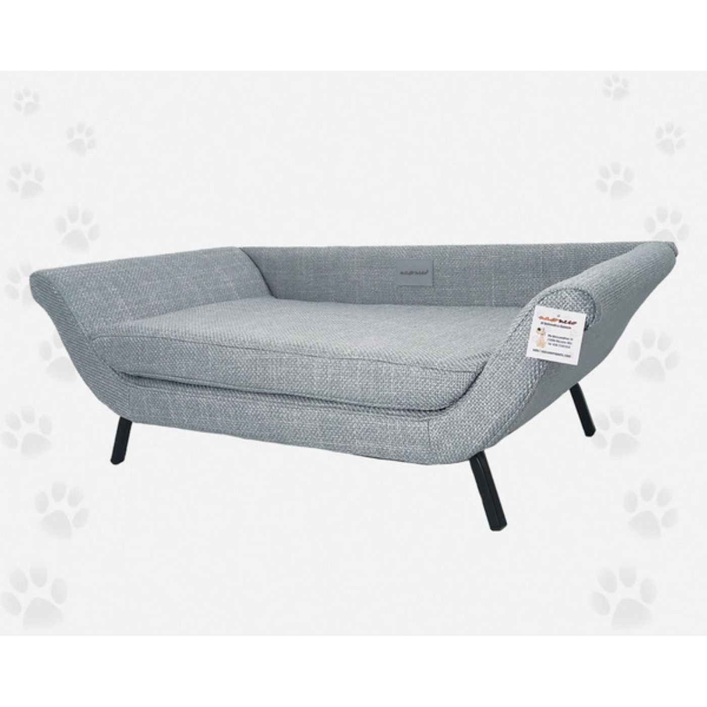 Nasonero Divanetto Grigio in Lino 81 x 45 h. 28 cm