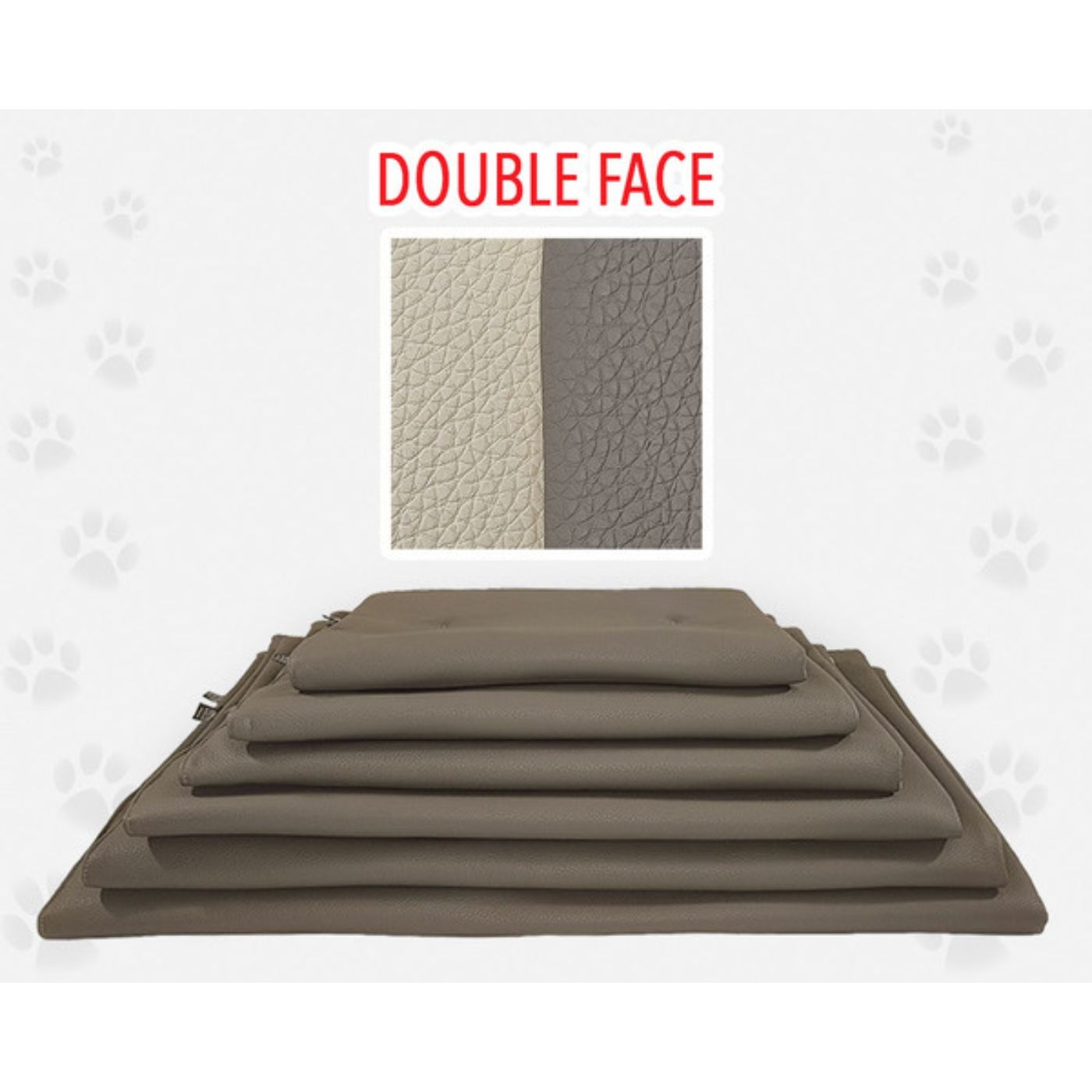 Nasonero Tappetino per Animali Ecopelle Double Face Beige/Marrone h.1 cm