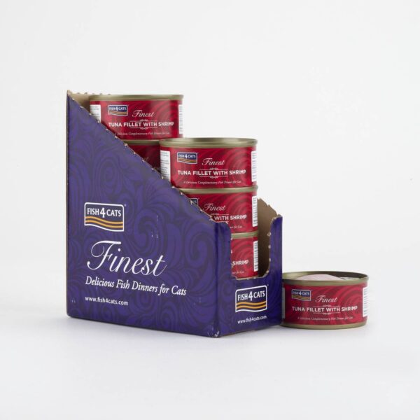10 x 70 g Fish4Cats Finest Filetti di Tonno con Gamberetti Umido per Gatti