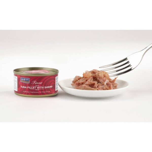 10 x 70 g Fish4Cats Finest Filetti di Tonno con Gamberetti Umido per Gatti
