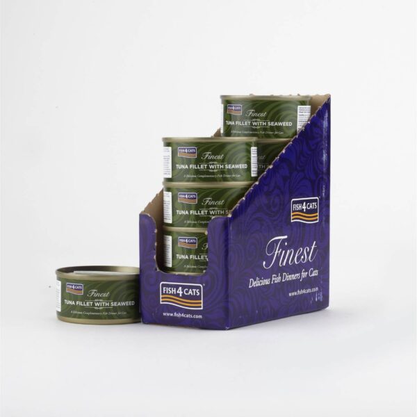 10 x 70 g Fish4Cats Finest Filetti di Tonno con Alghe per Gatti