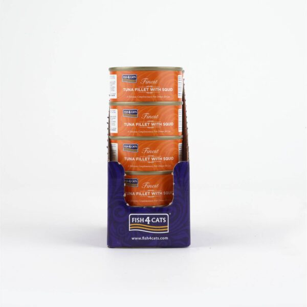 10 x 70 g fish4cats finest filetti di tonno con calamari per gatti