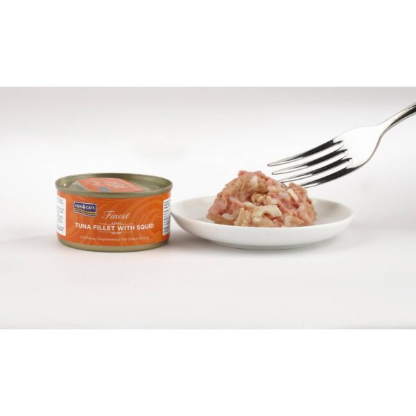 10 x 70 g fish4cats finest filetti di tonno con calamari per gatti